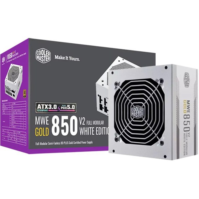 منبع تغذیه کامپیوتر کولر مستر مدل 850W V2 White 80 Plus Gold